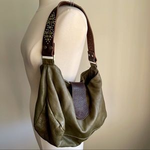 Tylie Malibu green leather hobo bag